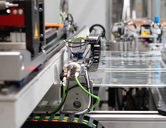 Aufnahme einer Rolle-zu-Rolle Produktionsanlage