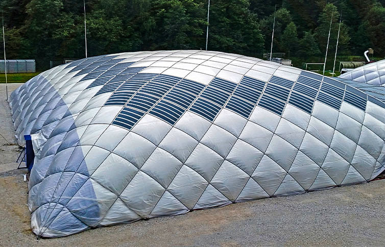 Air Inflated Hall with Heliatek products